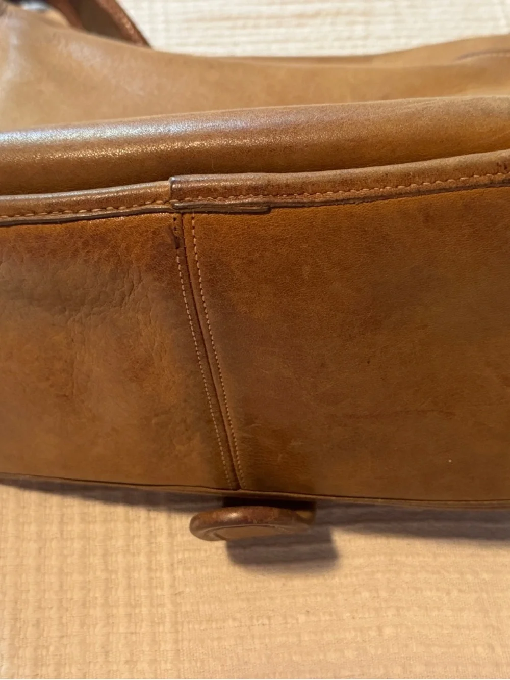 Vintage Coach Pre Creed NYC Tan Brown Leather Courier Messenger Bag 1970s - Picture 8 of 14